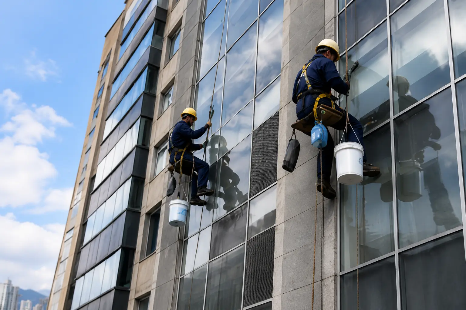 Técnico aplicando impermeabilización en cubierta de edificio en Bogotá Equipo de expertos en impermeabilización técnica de Grupo Arboc.